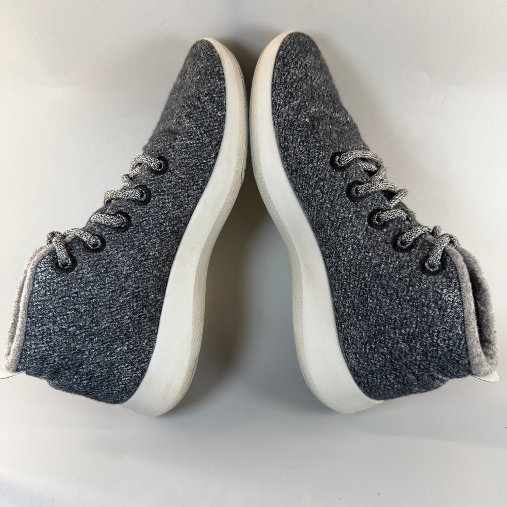 Allbirds Wool Runner Up Mid WRUM Mens 9 Running Shoes Charcoal Gray White Lace - Picture 9 of 16